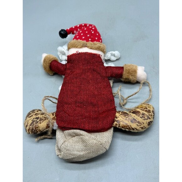 Christmas Santa Claus Plush Decor With Burlap gift Bag & Heart Pattern bell READ - Picture 7 of 7
